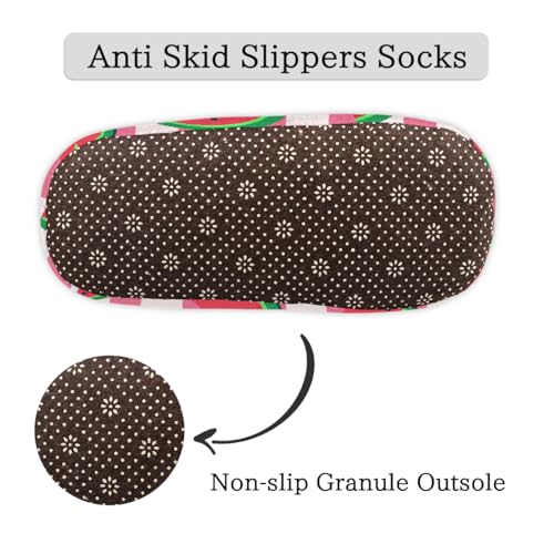 Watermelon Pink Stripes Pattern Slippers for Women Slipper Socks Soft Fuzzy House Slippers Shoes for Indoor Bedroom, Winter Cozy Christmas Gifts4