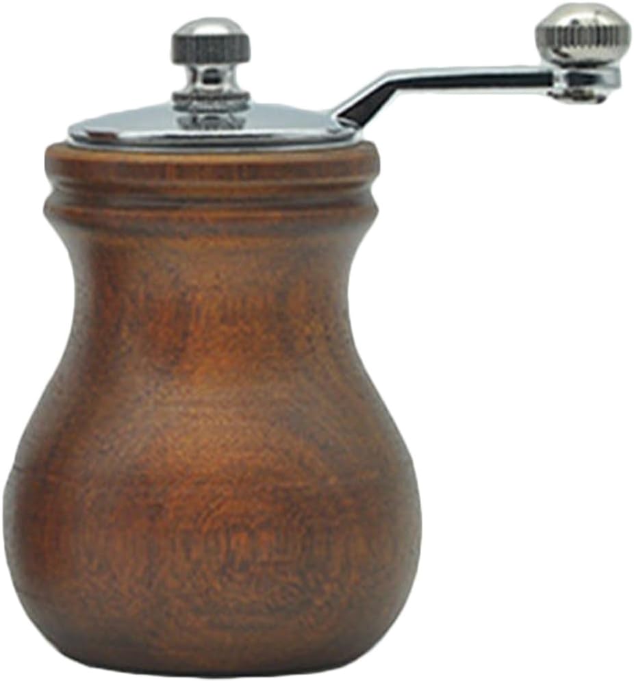 Wooden Manual Pepper Mill with Ceramic Grinding Core and Ergonomic Crank Handle for Pepper and Salt Grinding Kitchen Tool