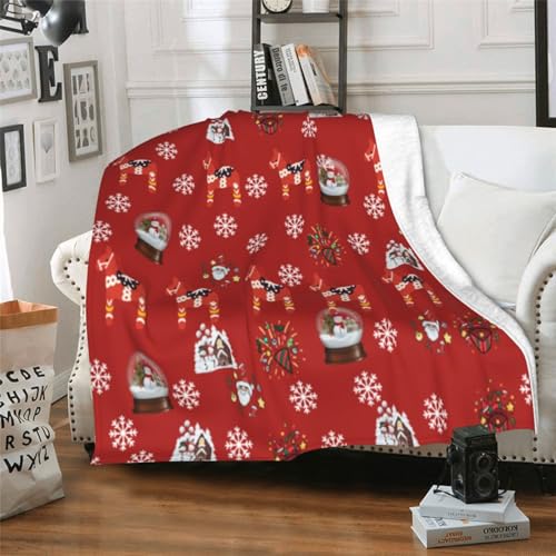 Cute Christmas Blanket and Throw for Adults/Women/Girls/Boys/Kids, Fuzzy Fleece Blanket 60"x80"