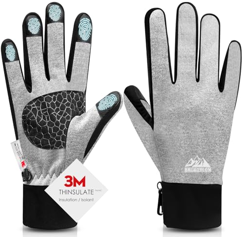 Image of Bruvoalon Winter Gloves for Women & Men, 3M Thermal Insulation, Lycra Fabric, Touchscreen, Anti-Slip