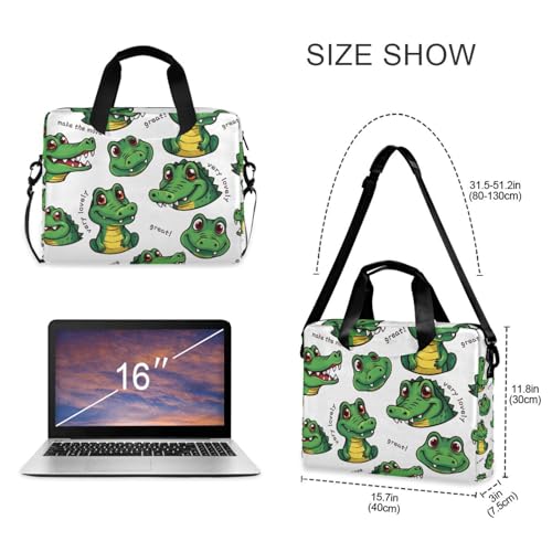 Funda para laptop ALAZA con estampado de cocodrilo verde miniatura 5