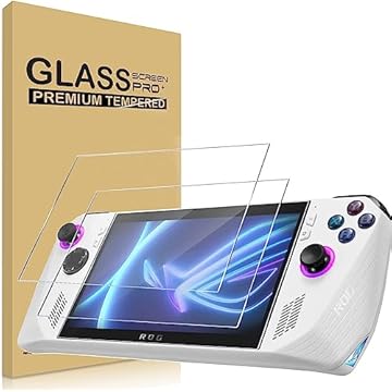 Ranyi [Pacote com 2] Película protetora de tela de vidro temperado ROG Ally, rigidez 9H, antiarranhões, sem bolhas, película protetora para ASUS ROG Ally (2023) RC71L 7 polegadas