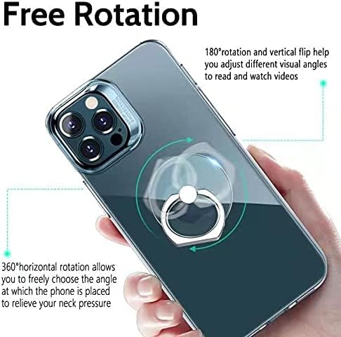 Image of KolorFish Transparent Phone Ring Stand Holder Mobile Phone Ring Holder Finger Grip 360 Degree Rotation (Transparent Round) Pack of 4
