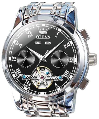 Image of OLEVS Automatic Mens Watch Self Winding Stainless Steel Gold Watch for Men