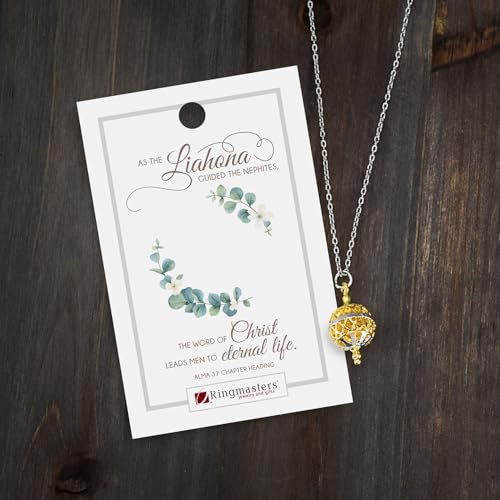LDS Women's Two-Tone Silver & Gold Finish Steel Liahona Necklace4
