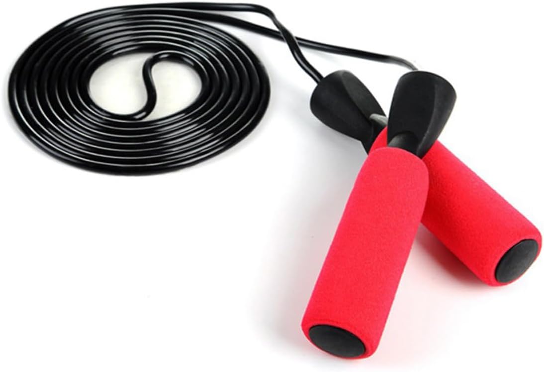 KESYOO 5pcs Red Sponge Handle Jump Ropes with Ball Bearing Smooth Rotation for Students Gym Workout Exercise Aerobic Fitness Training Equipment