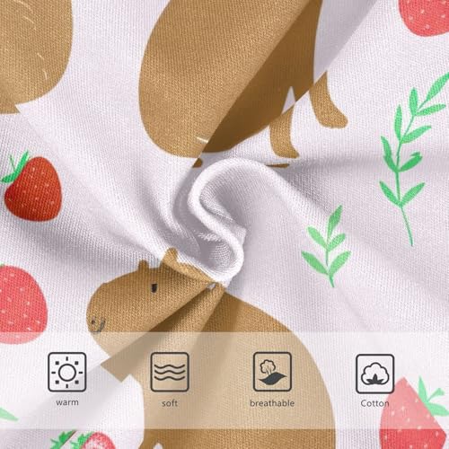 Cotton Girls Underwear Toddlers Cute Capybaras Strawberry Pink Panties Little Girl Colorful Undies Kids Briefs 2t3