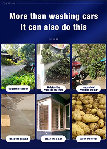 Cordless Pressure Washer,Portable High Power Cleaner with Battery Pressure Washer Gun Car Washer Suitable for Yard Or House 6-in-1 Adjustable Nozzle,Two Batteries - Image 7