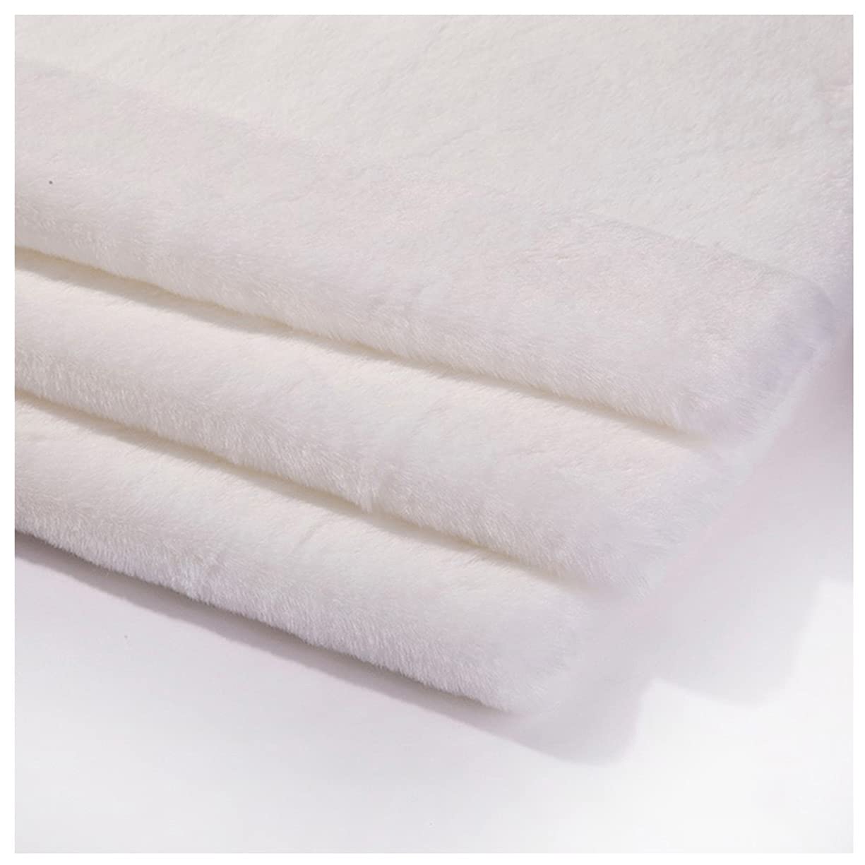 NAKANN Faux Fur Fabric Material 160x50cm 62''x19'' Soft Shaggy Short Pile Artificial Fur Fabric for Cushion Sofa Pillow Cover Sewing Crafts Clothes Toy Blanket Costume(Color:white)