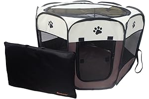 Large Portable Pet Playpen for Dogs: Spacious Indoor and Outdoor Dog Playpen...