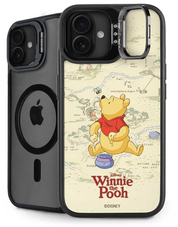 Skinit Kickstand Phone Case Compatible with iPhone 16 - Officially Licensed Disney Winnie The Pooh Hundred Acre Wood Design