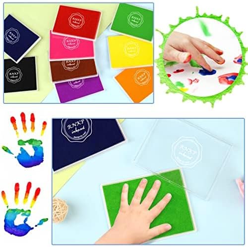 Miniatura 3 de RNKP Almohadilla de tinta rosa grande, almohadilla de tinta artesanal adecuada para sellos de goma, papel, madera, tela, álbumes de recortes,