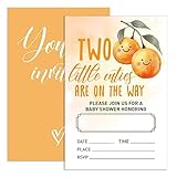 UDNADKEX Baby Shower Invitations for Twin Baby with Envelopes, Invites for Baby Showers Gender Neutral Party, Two Little Cuties Baby Shower Invite Cards, 4'x6' Set of 20
