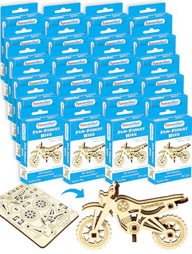 Image of Funvention Birthday Return Gifts (Pack of 24) Fun Fidgets - Bike | DIY Miniature Mechanical Models 3D Puzzle Return Favours for Kids Birthday Party 5+ Years Made in India Toys, Gold