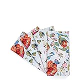Vera Bradley Women's Cotton Napkin Set of 4, Sea Air Floral - Recycled Cotton, One Size