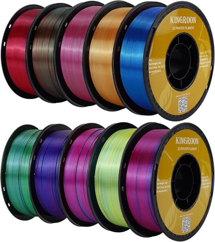 Filament PLA soie triple couleur Kingroon 1.75mm avec précision de +/- 0.03mm pour fini lisse