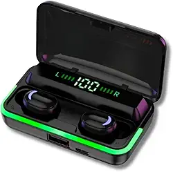 Fone de Ouvido Bluetooth Bass Pro 5.1 TWS Sem Fio a Prova D'Àgua In-Ear + Power Bank Carregador