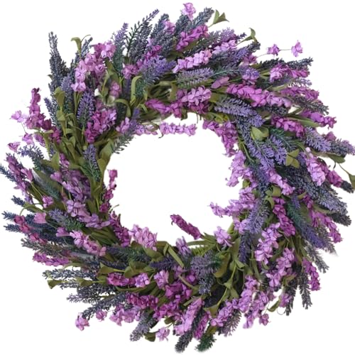Egolot 22 Inch Lavender Wreath for Front Door - Spring