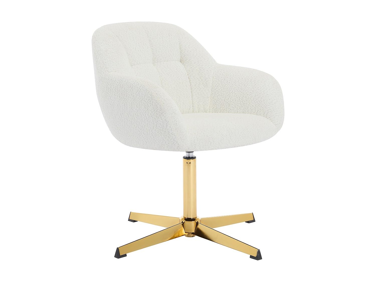Vente-unique Pascal MORABITO - Silla de Oficina de Tela boucele - Blanco y Dorado - LANCIEGA de Pascal Morabito