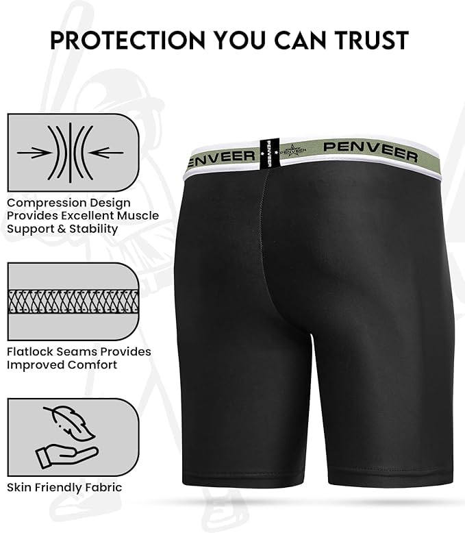 Youth Compression Shorts with Protective Cup - Boys Cup Underwear with Cup, Boys Compression Shorts3