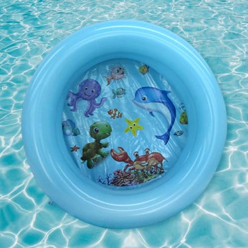 Planschbecken für Kinder, Kinderpool Babypool Kinder Aufstellpool Aufblasbarem Rund Baby aufblasbares Schwimmbecken Schwimmbad mit Sicherheitsboden für Kinders Indoor Outdoor Garten (Blau, 70x20cm)