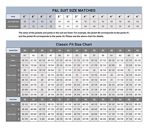 P&L Men's 3-Piece Classic Fit Dress Suits Tuxedo Blazer Jacket Tux Vest & Pants Set2