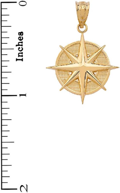 Certified 14k Gold North Star Celestial Star Symbol Pendant Charm Necklace - Image 2