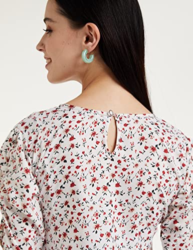 Image of TAGAS Women's Floral Puff Sleeves Western Top