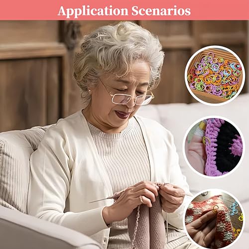 Image of Wonafa 50 Pcs Helical-Shaped Crochet Markers Ring,Boxed Crochet Rings,Multicolor Metal Stitch Markers Knitting Stitch Markers for Sewing Knitting DIY and Handmade Crafts (Spiral-50Pcs)