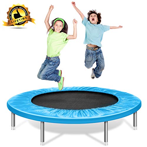 Shizzz, Kids Trampoline with bar,Foldable Mini Fitness Trampoline 36,38,45 inch with Safety Pad