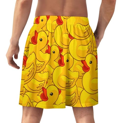 Rubber Yellow Duck Men's Satin Pajama Boxer Shorts Silk Feeling Lounge Sleep Underwear3