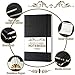Ruled Notebook/Journal – Classic Notebook Journal for Women/Men, Faux Leather Notebooks for Work, Premium Thick Paper, Black, Hardcover, Lined (5.4 x 8.3)