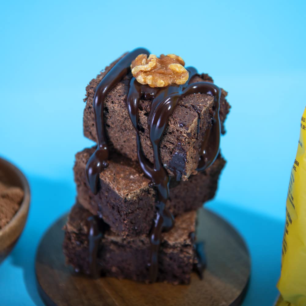 Preparado para brownie proteico 1,2 kg nut&me | Sin azúcar | Sin conservantes o aditivos |Contiene harina de almendra, avena y eritritol | Sin gluten | Vegano | 1 unidad = 8 raciones | Pack 4 x 300 gr