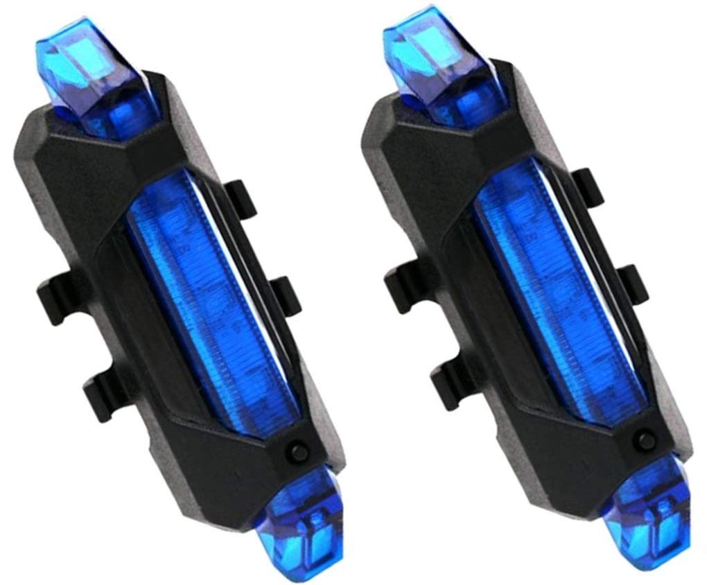 Frackson 2 Pcs Blue Color Bicycle Light Waterproof Bicycle 7 LED USB Rechargeable Head Light and Rear Tail Light-picture-12