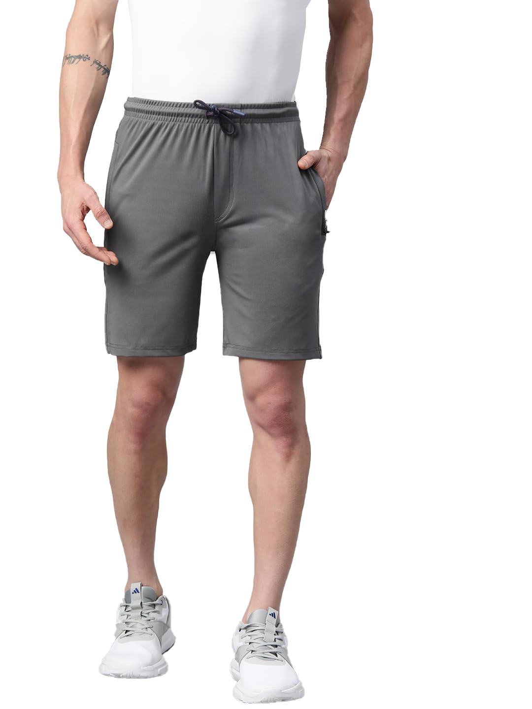 TOM BURG Men Grey Mid-Rise Regular Fit Shorts-image-38