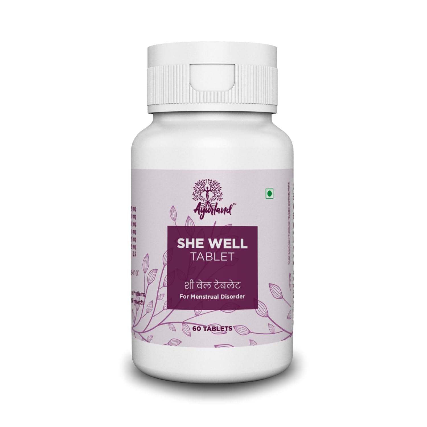 She Well Herbal Tablet for Irregular Menstrual Cycle and Hormonal Balance, Ayurvedic Supplement for Women, 60 tablets