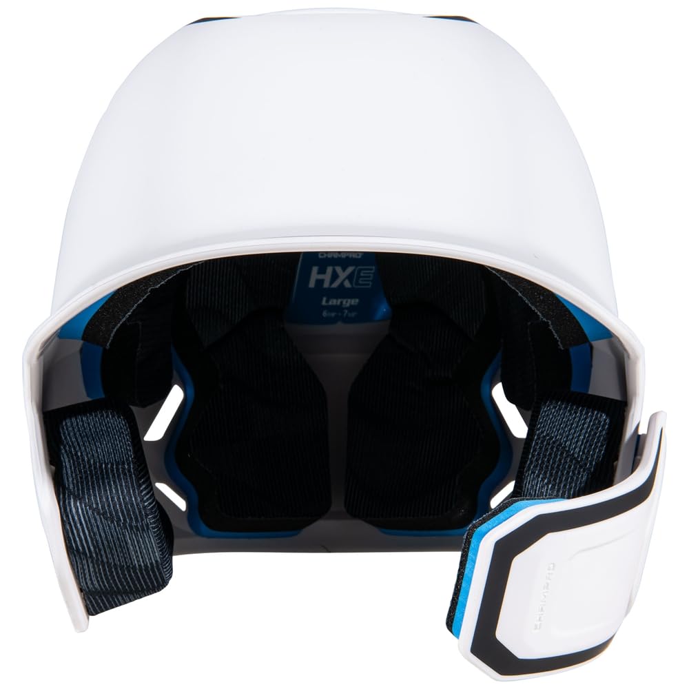 Champro HXE - Casco de bateo de béisbol Mate de Dos Tonos con Protector de mandíbula