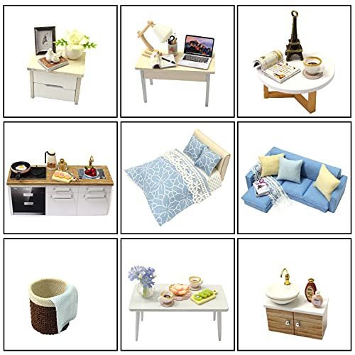 CUTEROOM DIY Miniatur Puppenhaus Kits mit Möbeln,DIY hölzernes Puppenhaus-Kit mit Musik-Bewegung und LED Lichter (Jungenwohnung) – Bild 7