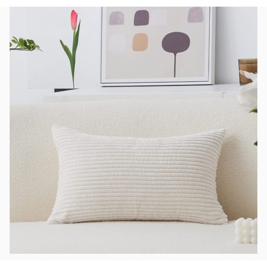 Guffaw Corduroy(CORTRISE) LUXURIOS Pillow Cushion Cover 12X18 INCHES (2)