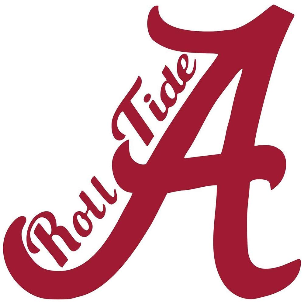 Decal Flags USA Alabama ROLL Tide - V2 - Red - Peel and Stick Sticker - Auto, Wall, Laptop, Cell, Truck Sticker for Windows, Cars, Trucks