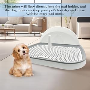   Hamiledyi-Dog-Toilet-Dog-Potty-Pet-Indoor-Potty-Indoor-Potty-Training-Tray-Simulated-Wall-Dog-Toilet-Portable-Indoor-Removable-Dog-Toilet-with-Removable-Grille-for-Small-Dogs-puddyOff-white