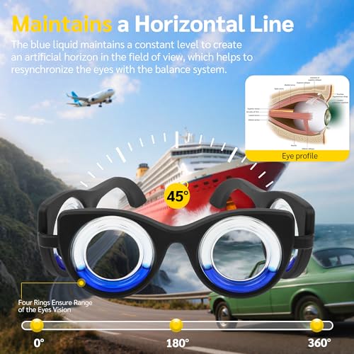 Image of NEOISM Motion Sickness Glasses, Car Sickness Glasses with Full Black Bag