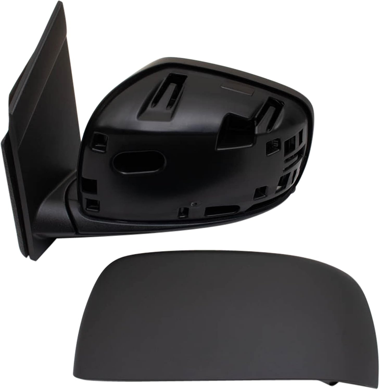 TRQ Driver Side Power Heated Mirror Smooth Black Paint to Match Compatible with 2008-2016 Chrysler Town & Country 2008-2009 Dodge Grand Caravan CH1320385