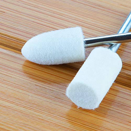 Certbuy 100Pcs Wool Felt Mandrel Mounted Grinding Polishing Buffing Bits Polishing Watch Jewelry Accessories Attachment Set For Dremel Rotary Tool - 1/8 Inch Shank #TOP4