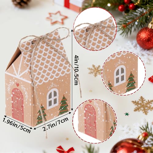 Marrywindix 50 Pcs Mini Christmas Party Favor Boxes DIY Cookie Gift Boxes School Classroom Party Favor Supply for Advent Calendar Gift Giving Holiday Party Packaging Containers - Image 3