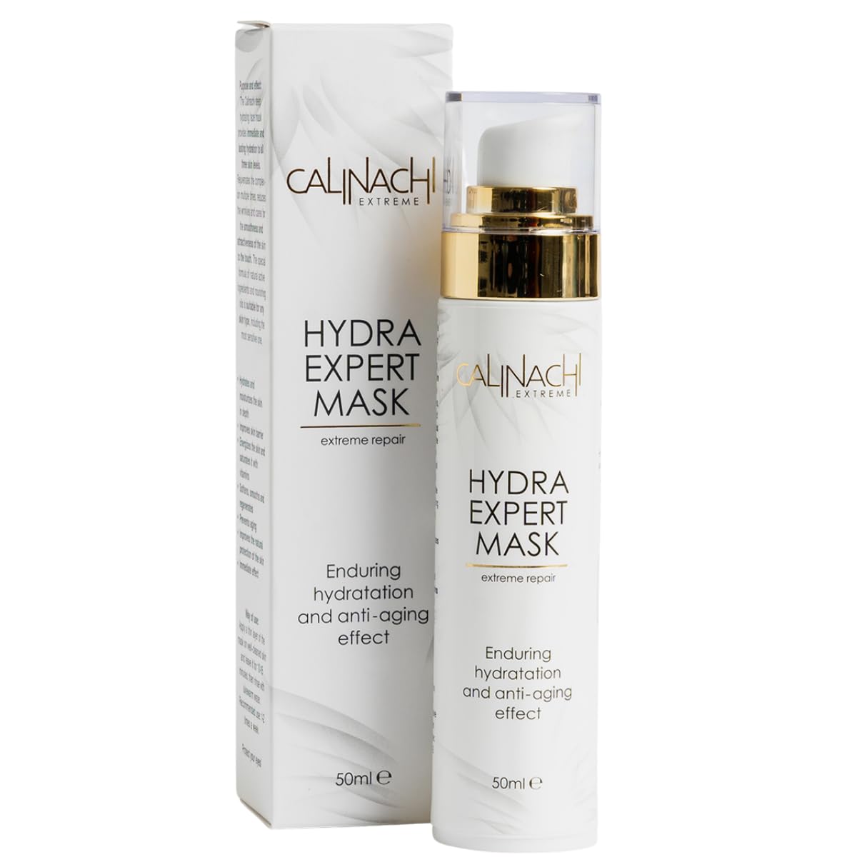 CALINACHI Maschera Viso Idratante Acido Ialuronico 50 ml Aquaxyl | Maschera crema per viso collo e décolleté con Aquaxyl e pantenolo per un'idratazione profonda e pelle setosa