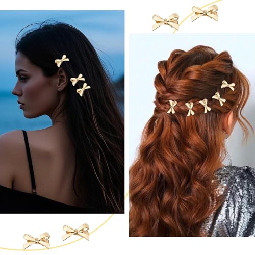 Pinzas pequeñas metálicas doradas para cabello 8 unidades miniatura 5