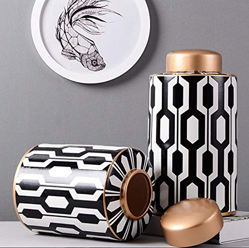 Keramische Vaas Woonkamer Wijnkast Thuis Tv Kast Entree Aanrecht Vaas Gedroogde Bloem Simulatie Bloem Decoratie Vaas 32x17x17 Cm, 27x17x17 Cm, 2 Stks - Afbeelding 4