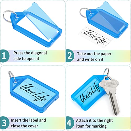 Uniclife 40 Pezzi Targhette Portachiavi Scrivibile...