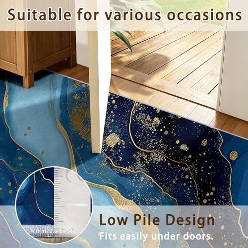 Tapis antidérapant lavable pour entrée et cuisine marbre art - 5
